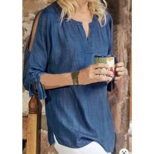Soft Surroundings Blue Blouse